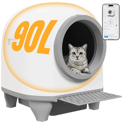 Devoko 90L Self cleaning cat litter tray,APP Control,9 safety sensors,Easy Clean litter robot,Extra Large litter boxes for Multiple Cats,Anti-pinch Smart Robot,Automatic cat litter tray for Multi-Cats