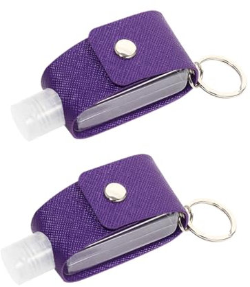 Healeved 2sets Bottiglia in Pu Bottiglia Ricaricabile Per Cosmetici Per Conservazione Per in Pu Materiale Design Ad Anello Portachiavi e Multifunzione