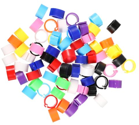SUPVOX Pigeon Foot Rings Identification Ring Bands Clip-on, Plastic 100pcs Easy to Put and Remove Random Color, Racing Pigeons, Birds Pet Supplies