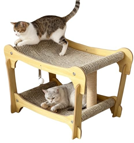 YRTUOP Planche À Gratter, Lit pour Chat Double Couche en Sisal 56x35.5x37cm Griffoir pour Chats Accessoire pour Animaux Protection De Meubles pour Se Détendre Et Jouer Confortablement