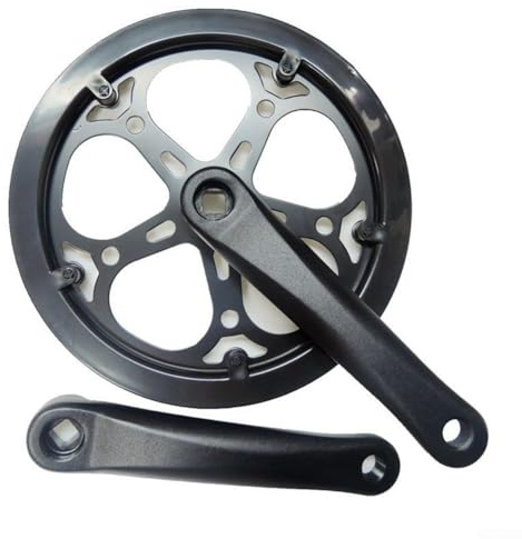 Yhenlovtt Pédalier simple pour vélo électrique de route pour VTT | 48T 52T 170 mm Boîtier de pédalier carré conique compatible | Ensemble de manivelles noires (52T)