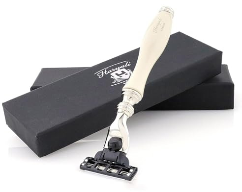 Haryali London Montado A Mano Marfil (3 Edge Compatible Razor) Impresionante Afeitado Navaja