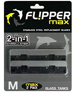 Flipper Max Aquarium Algae Remover for Fish Tank Cleaner Replacement Blades, Pack of 2 - Glass Scraper Blades for Cleaning Kits - Water Cleaning Accessory