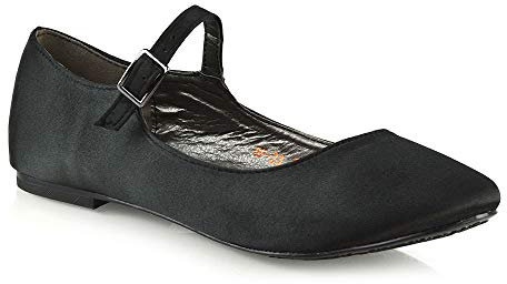 Womens Bridal Satin Shoes Buckle Strap Ladies Party Prom Classic Pumps Size