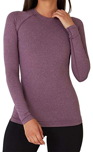 TCA Thermounterwäsche Damen Extra Warm - Thermo Unterwäsche für Sport - Thermoshirt Funktionsshirt Langarm - Kompressions Laufoberteil - Lila, XS