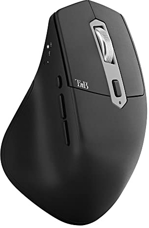 T'nB Souris Mento - Souris Triple Mode Bluetooth, USB-A et USB-C, Rechargeable Haute Autonomie, Haute Précision 2400 DPI, Ultra Confortable Prise en Main Naturelle, 7 Boutons - Noir