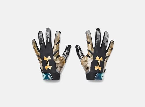 Under Armour Herren Standard F8 Novelty Football Handschuhe, (005) Black/Green Breeze/White, Large