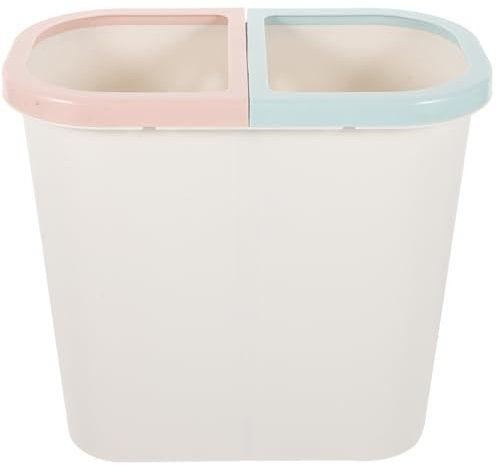 Mipcase Dual Compartment Waste Bin 10L Compact Dry and Wet Sorting Trash can for Kitchen Bathroom Office Space-Saving Plastic Rubbish Container