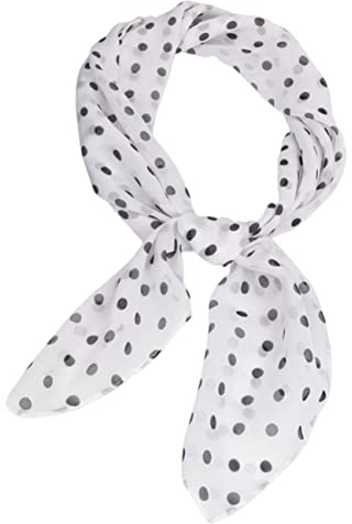 FAIRYGATE Weißer Chiffon Schal für Damen und Mädchen - Glänzendes Halstuch, Seidentuch, Bandana, Kopftuch, Nickituch DA2822
