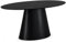 Furnhouse Tango Ovaler Esstisch 160x90 cm – Schwarze Eiche, Skandinavisches Design, MDF & Eichenfurnier, Mittelfuß, Japandi Stil, 4-6 Personen