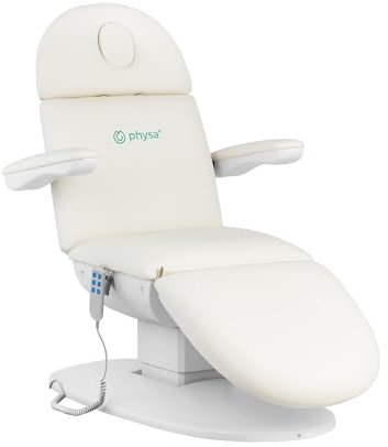 Physa Elektrische Kosmetikliege 3 Motoren 300 W 196 x 58 x 56-76 cm 150 kg weiß Behandlungsliege Kosmetikstuhl Therapieliege Tattooliege