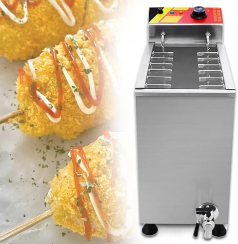 Eastnmythet Freidora eléctrica para Salchichas y Queso, freidora Extra Grande de 25L para Perros de maíz, máquina para Hacer Perritos Calientes para Uso Comercial, máquinas de Aperitivos
