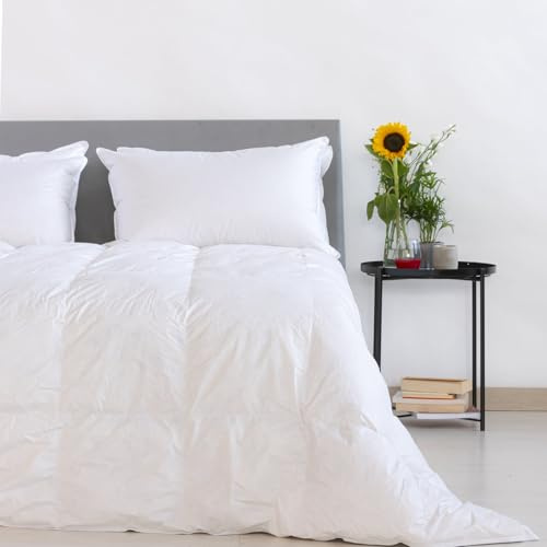 Zenoni & Colombi Piumino Matrimoniale XL Invernale in 100% Piuma D'Oca Riciclata, Piumone Plumeco 4 Punti di Calore Made in Italy (Matrimoniale XL 250x220cm)