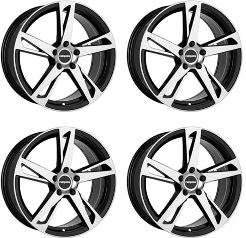 4x Carmani Felgen Alufelgen 16 Anton 7,5x17 ET38 5x114,3 black polish kompatibel mit Dacia Duster