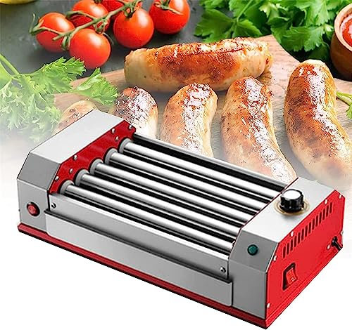 Máquina para Hacer Perritos Calientes, máquina para Hacer jamón con Rodillo, máquina para Hacer Salchichas a la Parrilla para Adultos, máquina para Hacer Salchichas a la parri(5 Tubos)