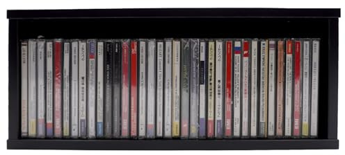 MayRecords CD Storage Rack Stackable CD Display Rack Container Holds 35 CDs For Media Shelf Storage And Organization (Black)