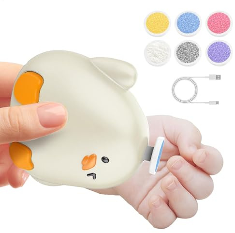 Molinillo de uñas para bebé, lima eléctrica para bebés, herramientas ergonómicas de aseo con 6 cabezales de molienda de repuesto, lima de uñas para hombres y mujeres, cuidado seguro de uñas para bebés