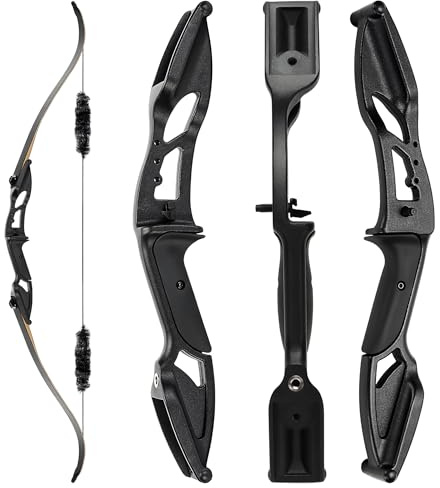 SERfawnCH Recurvebogen Set 45lbs für Erwachsene – Takedown Design mit laminierter Glasfaser-Bambus-Konstruktion für Outdoor-Training und Bogensport