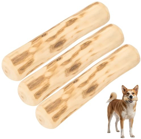 DXPETA 3 Pack Olive Wood Dog Chew Sticks for Small to Medium Dogs, Natural Chew Toys for Dental Health, 14 cm Long Durable Dog Chew Sticks for Anxiety Relief and Teething