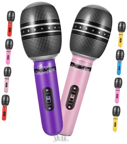 UKCOCO 10pièces Microphone Gonflable Lot de Accessoires Factices pour Jeux Imitation Styles Variés