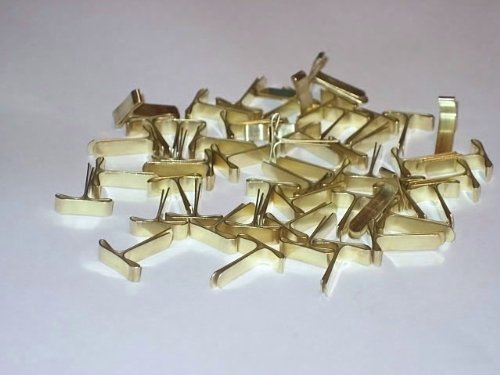 Hansawerke Flachkopfklammern, 100 Stück, Gold, 16 mm, für Luftpolstertaschen & Musterbeutel