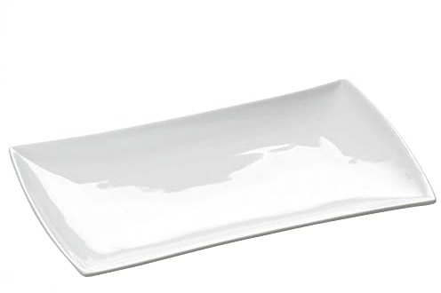 Maxwell & Williams JX250031 Platte eckig 20 x 11 cm – Porzellan Weiß – Serie East meets West – in Geschenkbox