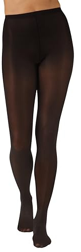 L'eggs Casual Women's Opaque Tights, Same to Waist, Sheer Toe, Black, Size Large (Pack of 1)