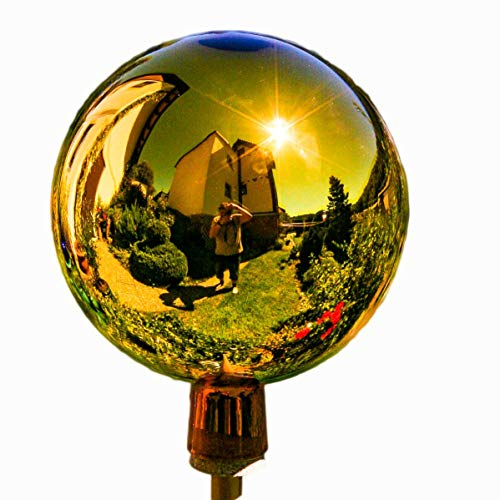 Lauschaer Glaskunst Thüringer Rosenkugel - 12 cm - Gold