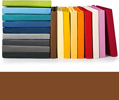CelinaTex Jade Spannbettlaken 180x200-200x200 cm Schoko braun Microfaser Spannbetttuch Jersey Bettlaken