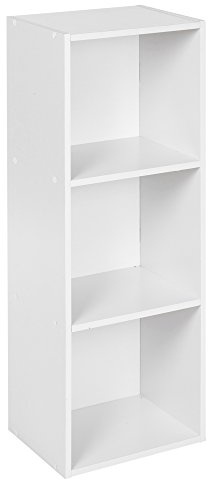 URBNLIVING ® 1, 2, 3, 4 Tier Wooden Shelving Bookcase Storage Wood Shelf Unit (3 Tier, White)