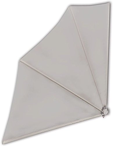 Tidyard Balkonfächer Klappbar Wandklappschirm Seitenmarkise Faltbar Balkonsichtschutz Sichtschutz-Fächer Stahlrohre 140 x 140 cm Cremeweiß für Balkon