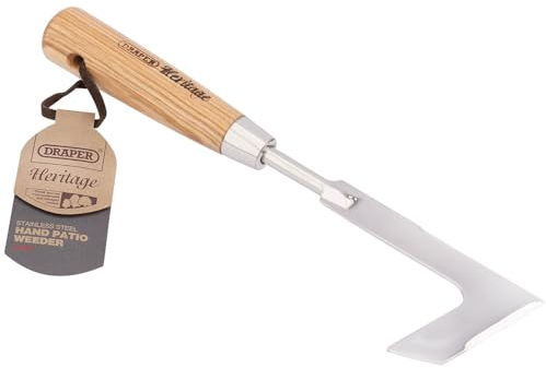 Draper Heritage Hand Patio Weed Remover Tool | Stainless Steel Garden Tool with Ash Handle | 99028