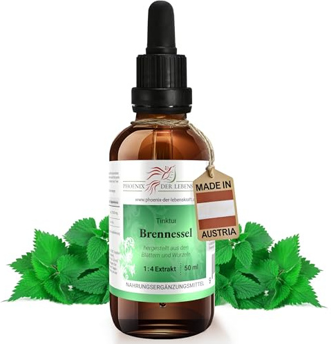 Brennessel Tinktur 50ml | Urtica dioica Tropfen (1:4 Extrakt) | Premium Qualität aus Österreich | Veganes Nahrungsergänzungsmittel | Gemeine Nessel, Große Nessel, Nessl, Grosse Brennnessel