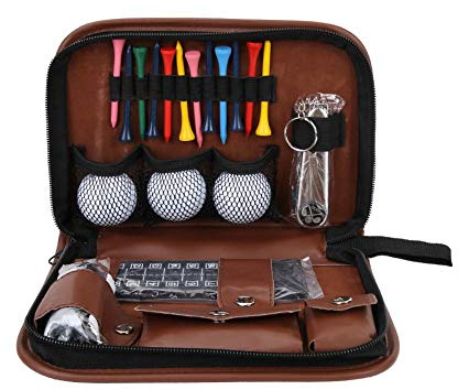 BuyWeek Kit di Attrezzi da Golf, Kit di Accessori da Golf Uomo e Donna Borsa per Attrezzi da Golf Multifunzionale Borsa in PU per Golf