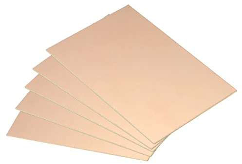 PATIKIL 5Pack FR4 Einseitig Kupferplattiert PCB Laminat Leiterplatte 100x70x1.2mm