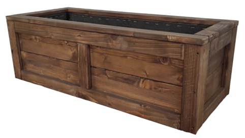 TOTAL WOOD 2012 Fioriera in Legno per Davanzale, Balcone 70x30x25 cm impregnata con catramina Interno Esterno Colore Noce Scuro Anche su Misura!