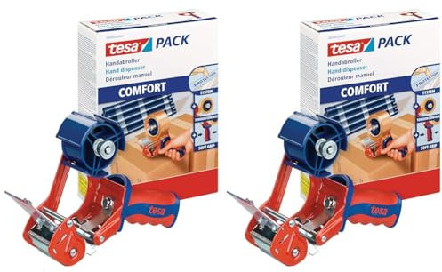 Dévidoir tesa 6400 pour Adhésifs d'Emballage CONFORT - Dérouleur Manuel qui reçoit des rubans adhésifs d'Emballage jusqu'à 50 mm de Largeur (Lot de 2)