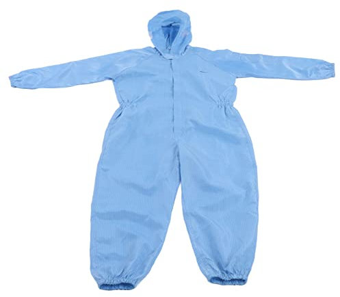 Combinaison Jetable De Protection Antistatique, Vêtements De Nettoyage D'atelier Universels Avec Capuche Bleue, Combinaisons De Matières Dangereuses Pour Peinture Chimique Jetables(2XL)