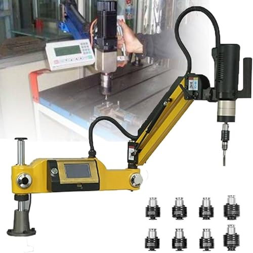 Máquinas Roscadoras Eléctricas M3-M16,Roscadora Eléctrica Multidireccional 360°,Juego De Máquina Roscadora Neumática con 8 Pinzas,Radio De Trabajo De 1000mm,Incluye 8 Pinzas Estándar
