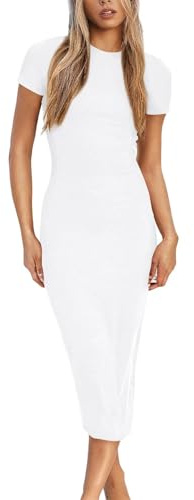 LACOZY Womens 2025 Spring Summer Short Sleeve Elegant Lace Button Down Semi-Formal Work Business Casual Midi Dress White