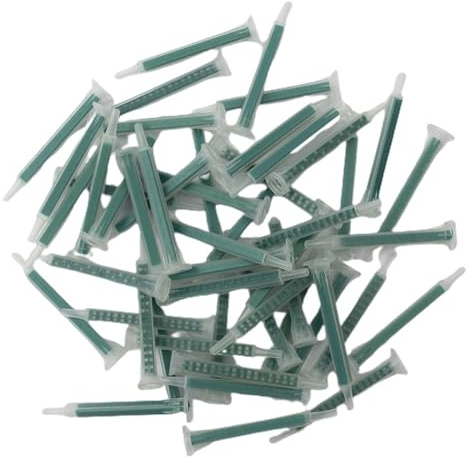 Besttoolifes Boquillas mezcladoras estáticas 2K, 50 puntas de mezcla epoxi AB, diseño de 16 nudos, piezas de repuesto dispensadoras de pegamento