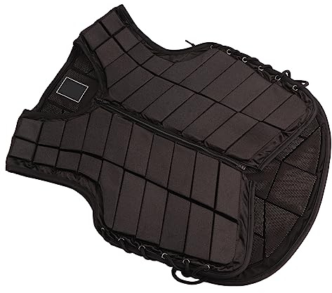 Gilet de Protection équestre Noir, Confortable à Porter, Gilet d'équitation avec Rembourrage étendu pour Adultes Unisexes Enfants Filles Garçons (M)