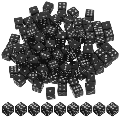 VICASKY 100 Mini Dés Noirs À Six Faces Accessoires De Jeux De Société Points Bien Visibles Format Compact 0.50 X 0.50 X 0.50 Cm pour Fêtes Et Jeux De Table