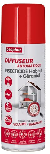 BEAPHAR - Diffuseur automatique insecticide habitat – Tue les insectes volants, rampants, les œufs et larves – Permet de traiter 70 m² - Action longue durée jusqu'à 6 mois - Flacon 200 ml