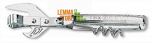 Rigamonti Apriscatole Trix multifunzione 3in1. Apriscatole in acciaio per uso professionale e casalingo. Apriscatole e apribottiglie 3in1. Facile e veloce da utilizzare.