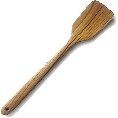 FAAY 18 Teak Large Wooden Spoon Spatula, Heavy Duty Cajun Stir Paddle for Cooking in Big Pot, Handcrafted from Healthy - High Moist Resistance Wood for Crab