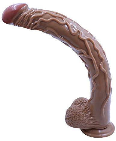 Yrrddxxoo 42 cm enorm farsighted dilck-massageapparat för kvinnor – kvinnlig dubbel njutning leksaker Yrrddxxoo (färg: Brun)