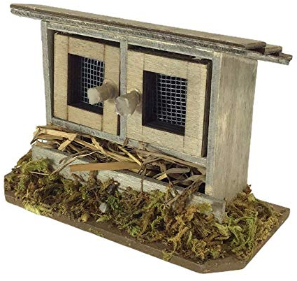 Melody Jane Puppenhaus Holz Hase Hutch Mit Heu Miniatur Garten Haustier Zubehör 1:12