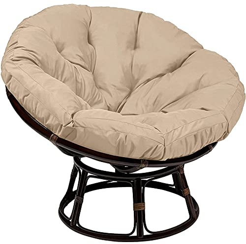 Earnmore Coussins de Chaise Ronde Papasan,Coussin de Sol extérieur,Coussin imperméable de Chaise d'oscillation extérieure, sans Chaise,Coussins de Chaise hamac Suspendus,Beige,140 * 140cm