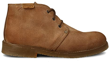 PAYMA - Botín Rústico Hombre de Piel tipo Chukka. Zapato Bota Safari Pisamierdas de Piel Nobuk. Casual, Sport, Jardinería. Cierre Cordones. Suela de Goma. Color: Bota Rústica, Talla: EU 45